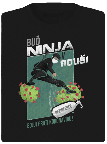 Ninja v rouši dámské sportovní tričko Black