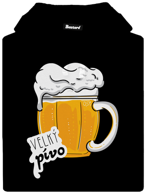 Velký a malý pívo pánská mikina klokanka Black