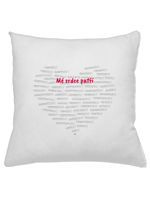Mé srdce patří polštář White