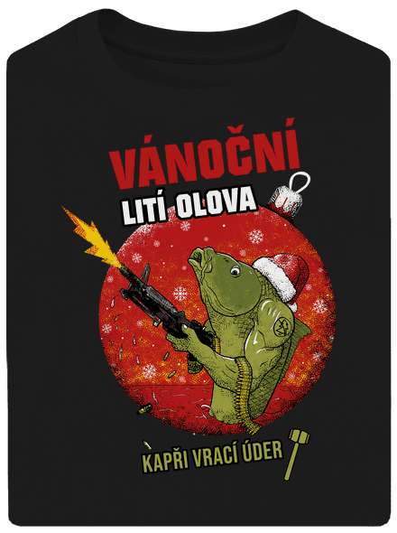 Vánoční lití olova unisex tričko oversized Black