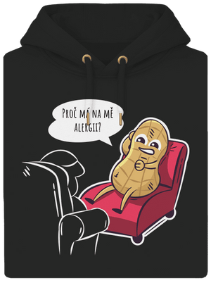 Alergeny u psychologa unisex mikina premium Dark Black