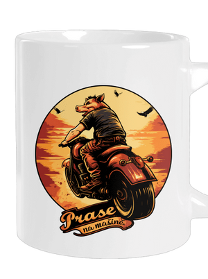 Prase na mašině velký hrnek White