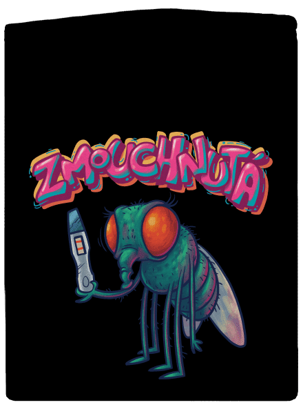 Zmouchnutá pánská mikina na zip Black