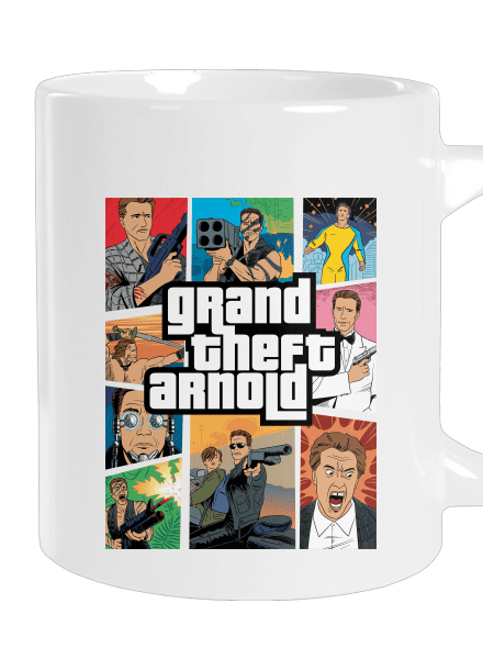 Grand Theft Arnold velký hrnek White