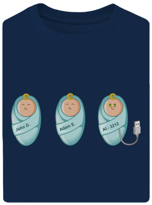 AI baby unisex tričko oversized Midnight Blue