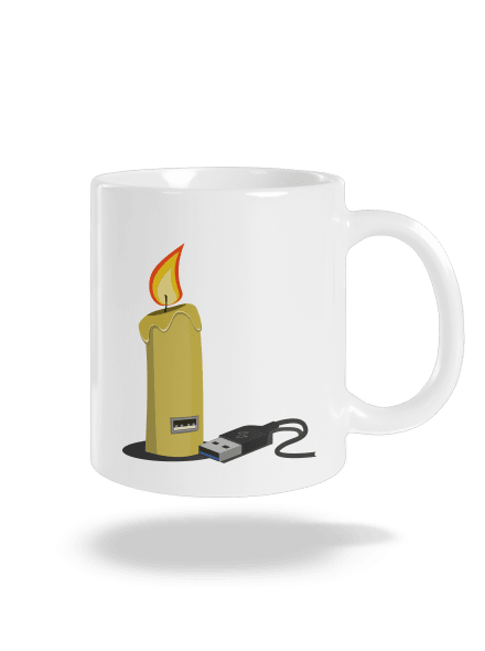 USB svíčka klasický hrnek White