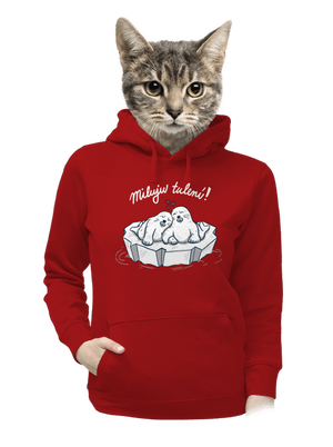 Miluju tulení dámská mikina klokanka Red Mal