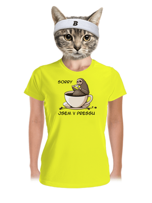 V pressu dámské sportovní tričko Neon Yellow