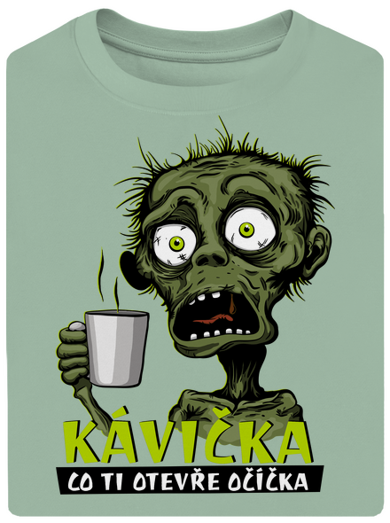 Zombie kávička unisex tričko oversized Sage