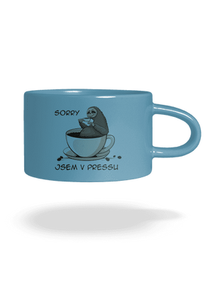 V pressu hrnek makronka Blue Macaron