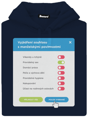 Manželské povinnosti pánská mikina klokanka Navy