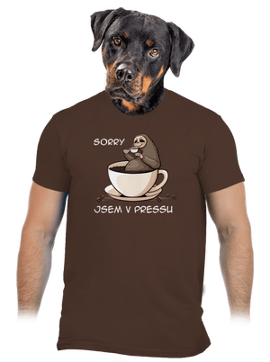 V pressu pánské tričko Brown