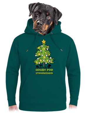Houby pod stromečkem unisex mikina premium Emerald Green