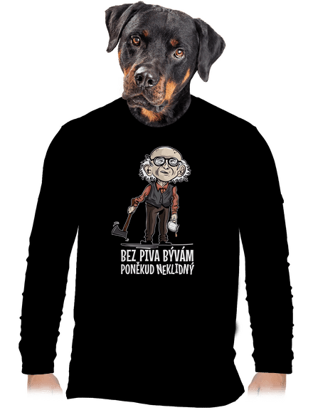 Neklidný bez piva pánské dlouhý rukáv Black
