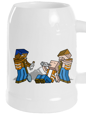 Real Minecraft půllitr White