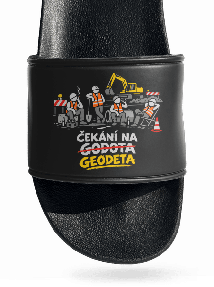 Čekání na geodeta pantofle Black