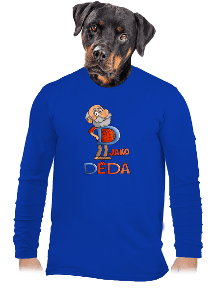 D jako děda pánské dlouhý rukáv Royal Blue