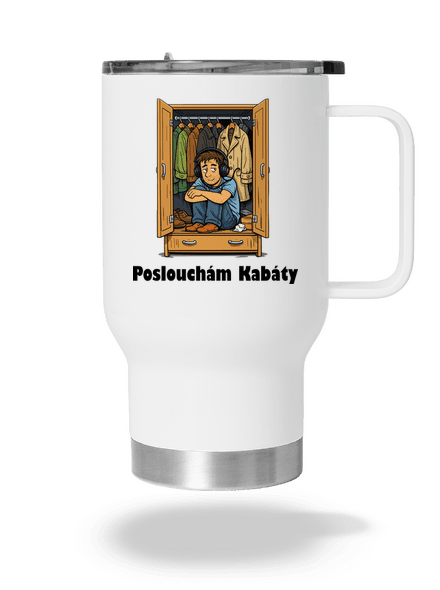 Poslouchám Kabáty termohrnek White
