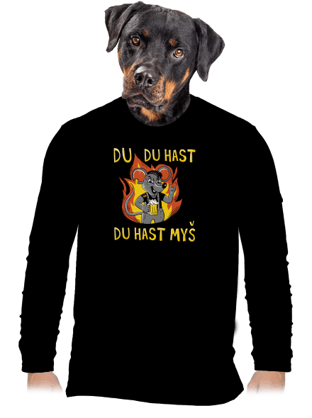 Du hast myš pánské dlouhý rukáv Black