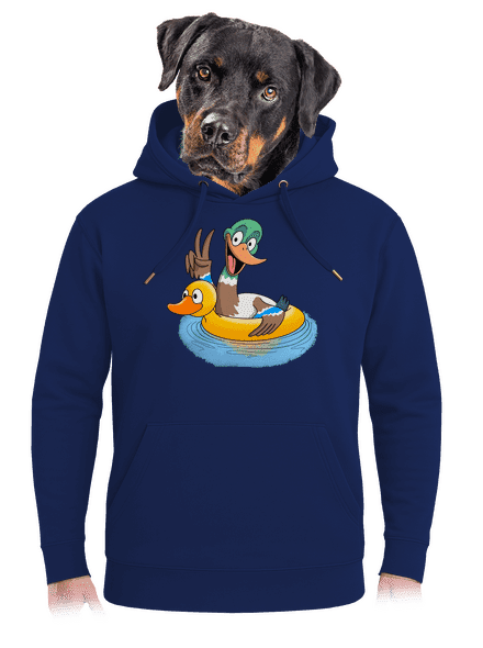 Kačer neplavec unisex mikina premium Navy
