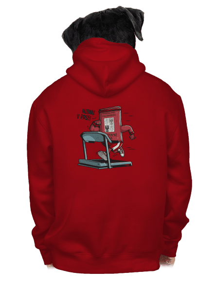 Hubnu v pase pánská mikina na zip Red