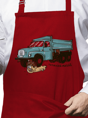 Tatrická masáž zástěra Red