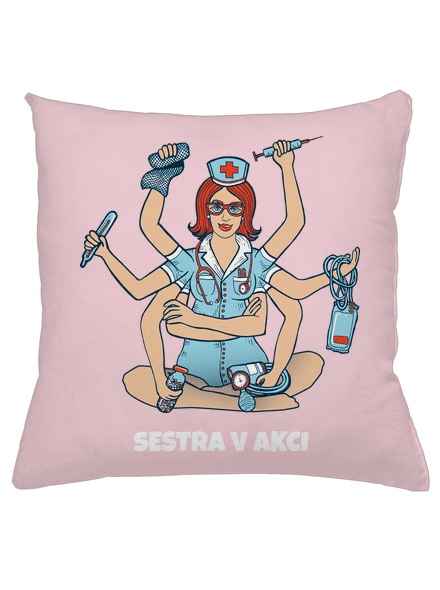 Sestra v akci polštář Light Pink
