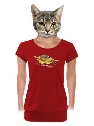 Miluju válení dámské tričko s lemem Red Mal