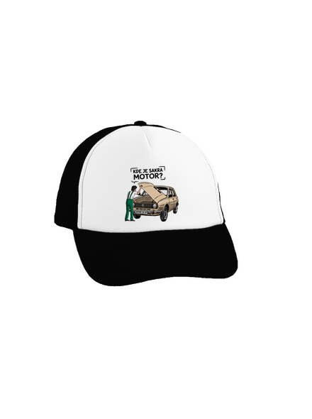 Kde je motor? kšiltovka truckerka Black cap