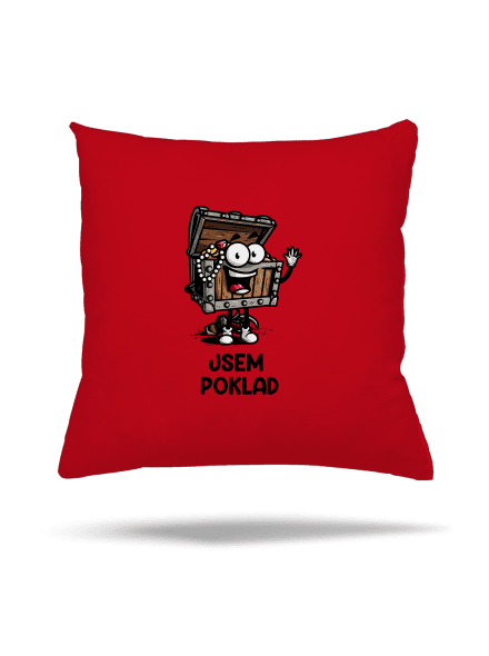 Jsem poklad polštář Red