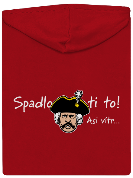 Spadlo ti to pánská mikina na zip Red
