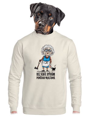 Neklidná bez kafe unisex mikina bez kapuce Off White