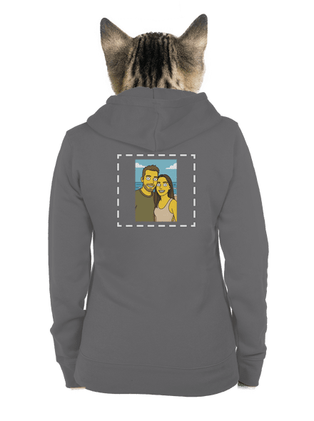 Simpsonovi z vlastní fotky dámská mikina na zip Steel Gray