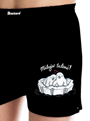 Miluju tulení pánské trenky Black