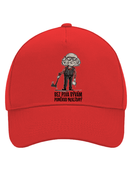 Neklidný bez piva kšiltovka baseballka Classic Red