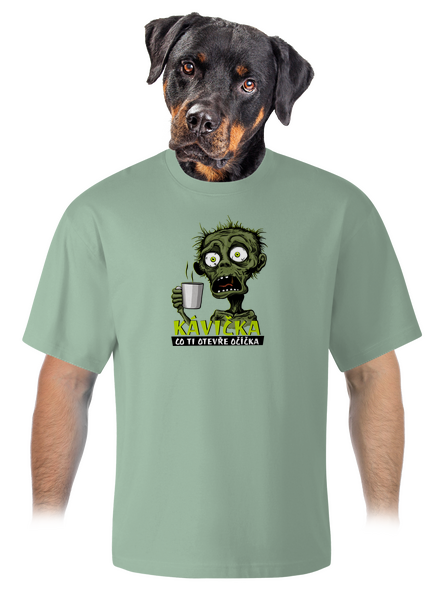 Zombie kávička unisex tričko oversized Sage