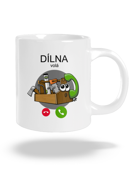 Dílna volá velký hrnek White