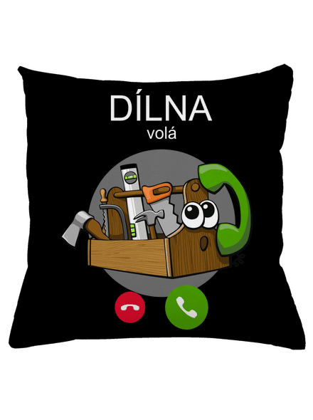Dílna volá polštář Black