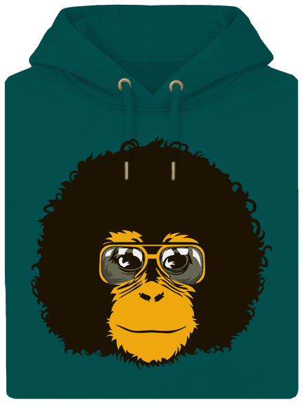 Retro opičák unisex mikina premium Emerald Green