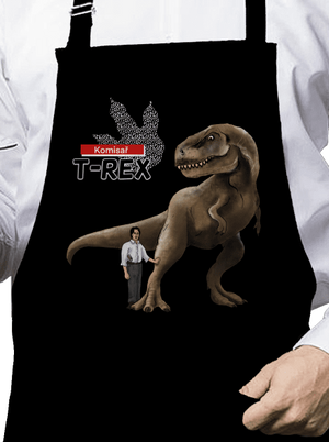 Komisař T-Rex zástěra Black