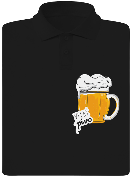 Velký a malý pívo pánská polokošile Black