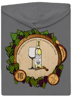 Vinný horoskop: Panna dámská mikina na zip Steel Gray