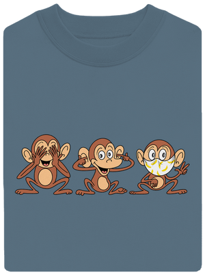 Opičky unisex mikina bez kapuce Nordic Blue