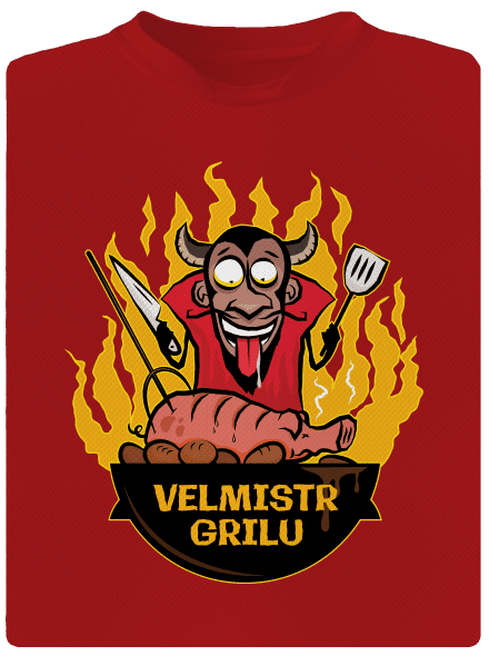 Velmistr grilu pánské sportovní tričko Red Mal