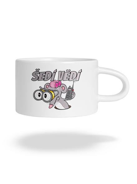 Šedí vědí - myš hrnek makronka White