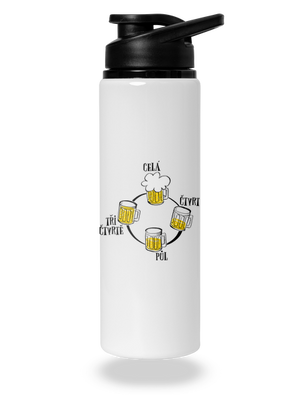 Pivní hodiny lahev na vodu White