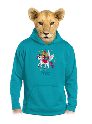 Holka ve škole dětská mikina klokanka Hawaiian Blue