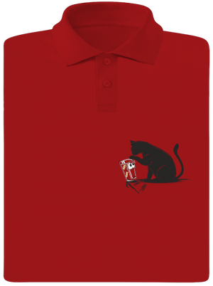 Kočka a sklenice pánská polokošile Red Mal