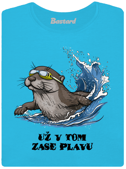 Už v tom zase plavu dámské tričko s lemem Blue Atol