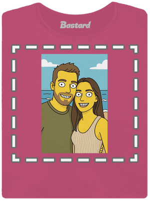 Simpsonovi z vlastní fotky dámské tričko premium Magenta